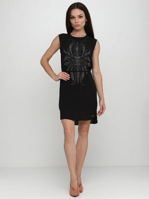 Сукня чорного кольору з принтом  | 6546007