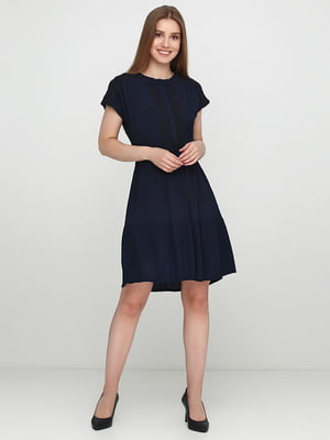 Сукня-міні темно-синього кольору | 6546295