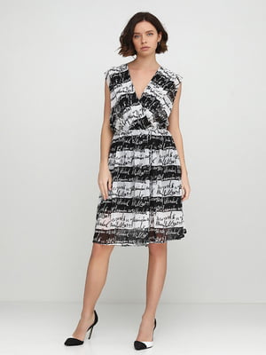 Сукня чорно-біла з принтом | 6546414