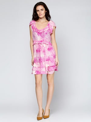 Сукня рожева з принтом | 6546518
