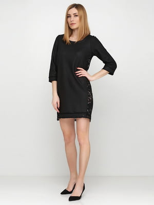 Сукня чорного кольору з мереживними вставками | 6546754