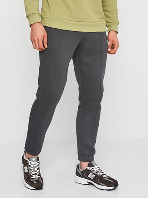 Сірі утеплені спортивні штани на резинці зі швом | 6547760