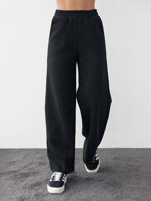 Теплые трикотажные черные штаны | 6547817