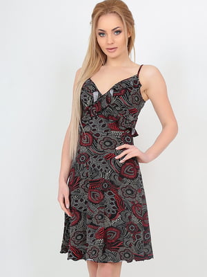 Платье бордово-черное | 6383538