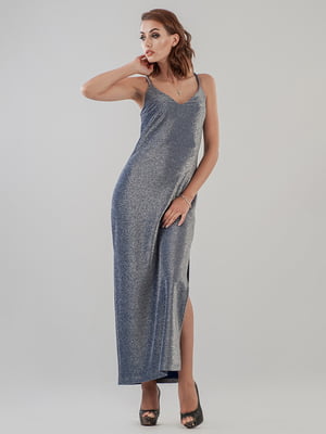 Сукня вечірня сріблястого кольору | 6383701