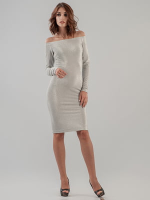Сукня вечірня сріблястого кольору | 6383803