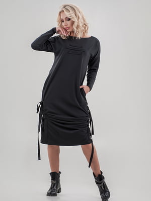 Платье А-силуэта черное | 6383817