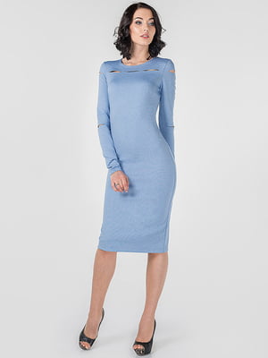 Платье-футляр голубое | 6383845