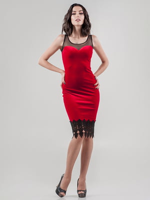 Платье в бельевом стиле красное | 6384352