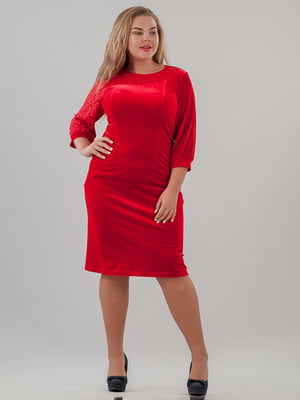 Платье-футляр красное | 6384371