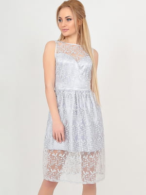 Сукня А-силуету сріблястого кольору | 6384383