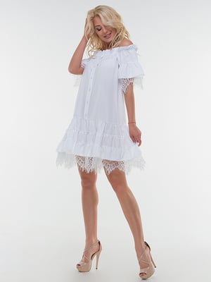 Платье А-силуэта белое | 6547837