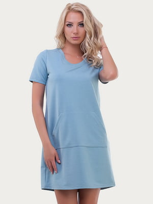 Платье-футболка голубое | 6547879