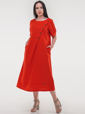 Льняна сукня червоного кольору | 6548026