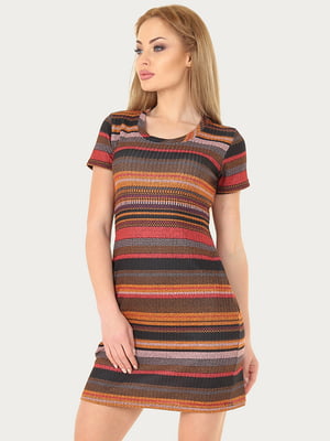Сукня-футболка різнокольорова у смужку | 6548041