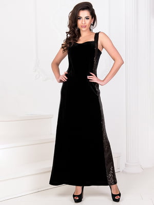 Вечірня сукня чорна з оксамиту | 6548085