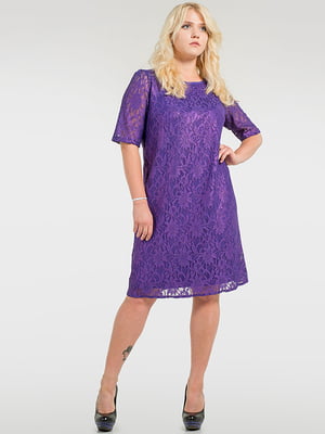 Сукня фіолетова з гіпюру | 6548119