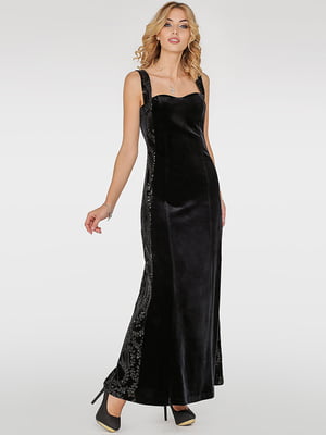 Вечернее платье черное из  бархата | 6548179