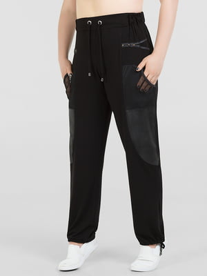 Черные брюки с сетчатыми карманами | 6548229