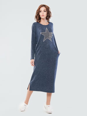 Сукня синя з розрізами та декорована зірками | 6548264