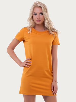 Платье-футболка оранжевое | 6548353