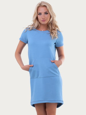 Платье-футболка голубое | 6548424