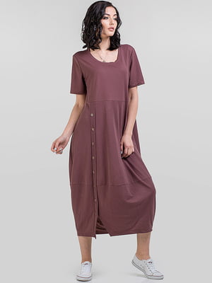 Сукня кольору капучино спереду з розрізом | 6548452