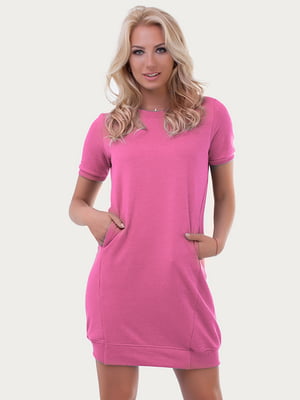 Платье-футболка розовое | 6548575