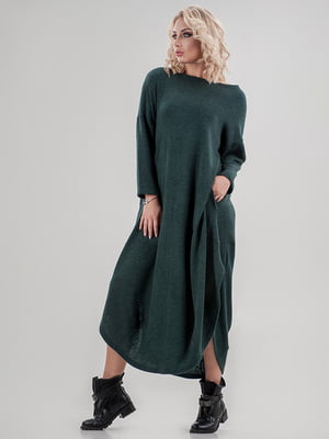 Сукня А-силуету темно-зелена | 6548579