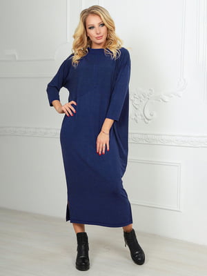 Сукня синя з віскозного трикотажу | 6548619