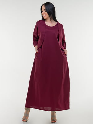 Сукня А-силуету кольору марсалу | 6548668