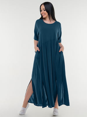 Сукня А-силуету кольору морської хвилі | 6548691