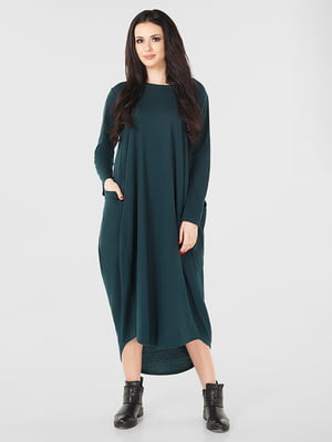 Платье А-силуэта темно-зеленое | 6548702