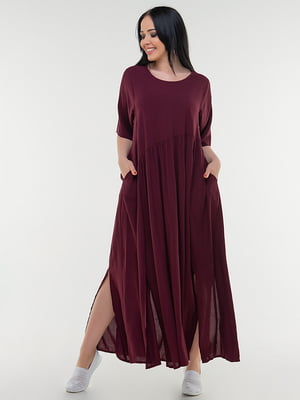 Сукня А-силуету кольору марсалу | 6548714