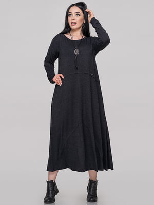 Сукня-максі темно-сіра з віскози | 6549029