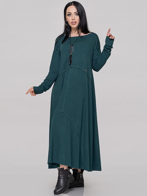 Платье-макси зеленое из вискозы | 6549031