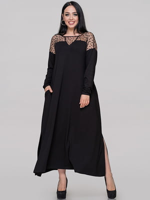 Платье А-силуэта черное | 6549064