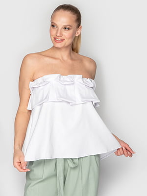 Блуза белая с рюшами | 6549085