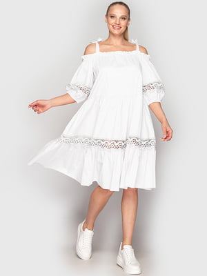 Платье А-силуэта белое | 6549089