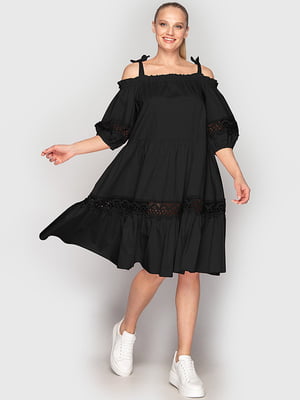 Платье А-силуэта черное | 6549090