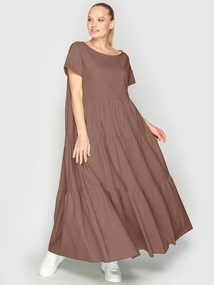 Платье А-силуэта цвета мокко | 6549101