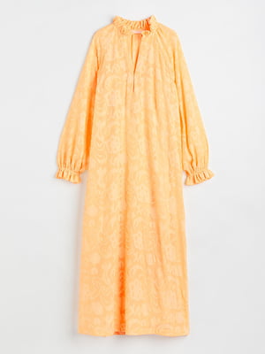 Сукня-максі світло-помаранчевого кольору з квітковим принтом | 6527926