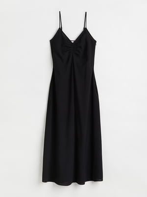 Романтична сукня чорного кольору на вузьких бретелях | 6527947
