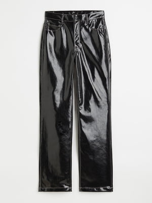 Черные прямые брюки с контрастными швами | 6528007