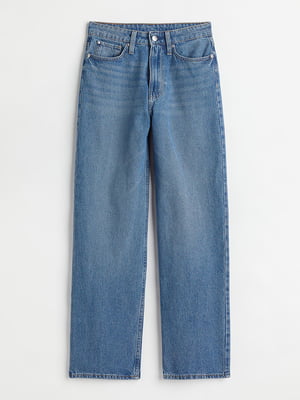 Прямі сині джинси з праного деніму | 6528150