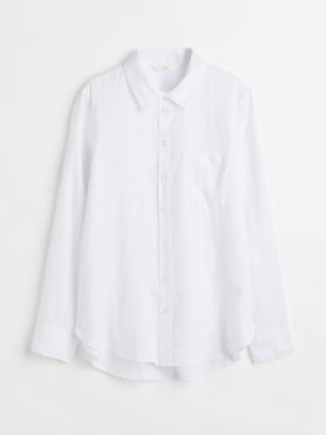 Біла сорочка з повітряного льону | 6528169