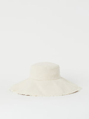 Шляпа светло-бежевого цвета с бахромой на полях | 6528173