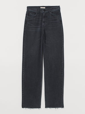 Прямые темно-синие джинсы с необработанными краями | 6566001