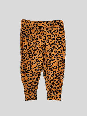 Брюки пижамные оранжевые в принт | 6566261