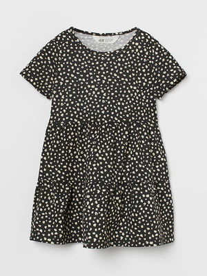 Платье черное с леопардовым принтом | 6566433